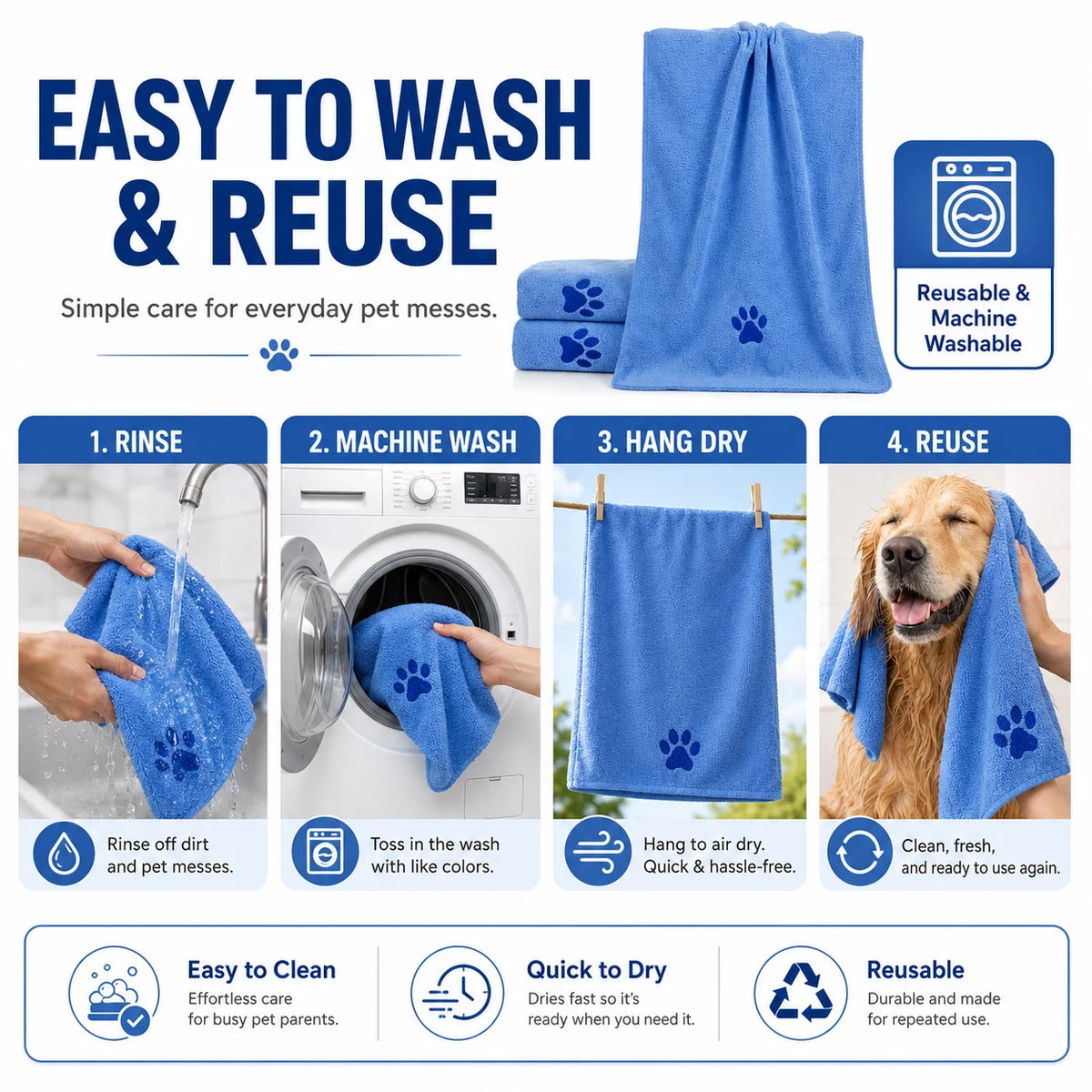 Absorbent Dog Bath Towel